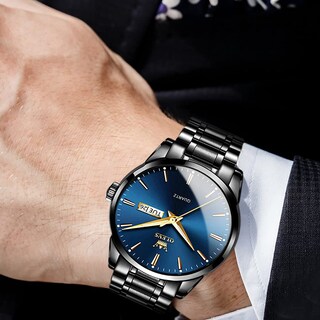 Foto 7 | Foto 7 | Reloj Olevs Para Hombre, Negro, Analógico, Cuarzo, Acero Inoxidable - Venta Internacional.