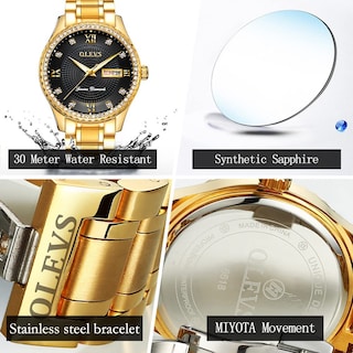 Foto 3 | Foto 3 | Reloj Olevs Acero Inoxidable Dorado Para Hombre - Venta Internacional