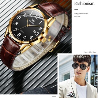 Foto 7 | Foto 7 | Reloj Olevs Para Hombre Cuero Marrón Cara Grande Cuarzo Impermeable - Venta Internacional