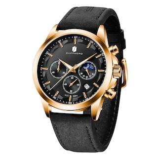 Foto 1 | Foto 1 | Reloj By Benyar Chronograph Waterproof Para Hombre En Piel Negra - Venta Internacional.