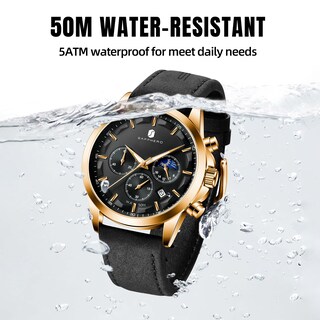Foto 5 | Foto 5 | Reloj By Benyar Chronograph Waterproof Para Hombre En Piel Negra - Venta Internacional.