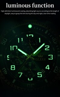Foto 4 | Foto 4 | Reloj De Pulsera Olevs Chronograph Moon Phase Green De Acero Inoxidable - Venta Internacional.