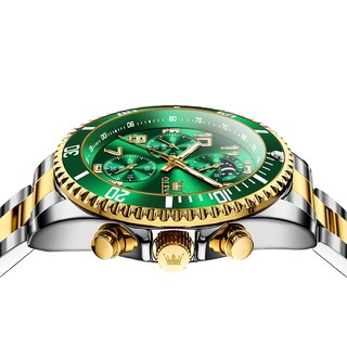 Foto 7 | Foto 7 | Reloj De Pulsera Olevs Chronograph Moon Phase Green De Acero Inoxidable - Venta Internacional.