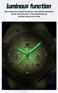 Foto 4 | Foto 4 | Reloj Olevs Gold Chronograph De Acero Inoxidable De 42 Mm Para Hombre - Venta Internacional.