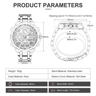 Foto 4 | Foto 4 | Reloj Golden Hour De Lujo Analógico Digital De Acero Inoxidable Para Hombre - Venta Internacional.