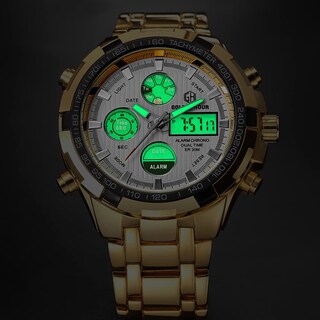 Foto 5 | Foto 5 | Reloj Golden Hour De Lujo Analógico Digital De Acero Inoxidable Para Hombre - Venta Internacional.