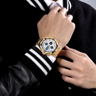 Foto 7 | Foto 7 | Reloj Golden Hour De Lujo Analógico Digital De Acero Inoxidable Para Hombre - Venta Internacional.