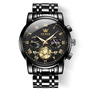 Foto 1 | Foto 1 | Reloj Olevs Black Fashion Big Face Analógico De Cuarzo Para Hombre - Venta Internacional.
