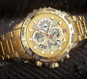 Foto 2 | Foto 2 | Reloj Despertador Huoguo Para Hombre Deportivo Impermeable Dorado - Venta Internacional.
