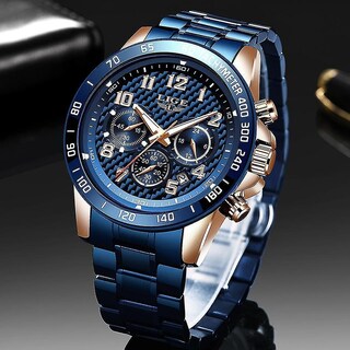 Foto 2 | Foto 2 | Reloj De Pulsera Huoguo Alarm Clocks Chronograph Para Hombre Con Correa Azul - Venta Internacional.
