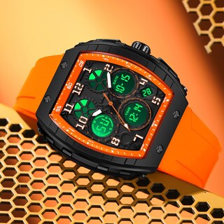 Foto 2 | Foto 2 | Reloj De Pulsera Findtime Unique Rectangle Para Hombre Color Naranja 5 Atm - Venta Internacional.