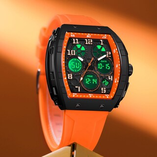 Foto 3 | Foto 3 | Reloj De Pulsera Findtime Unique Rectangle Para Hombre Color Naranja 5 Atm - Venta Internacional.