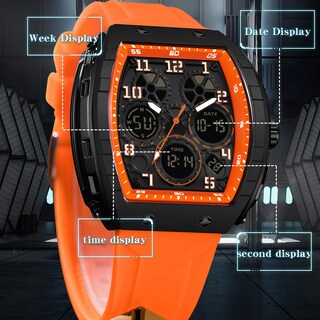 Foto 6 | Foto 6 | Reloj De Pulsera Findtime Unique Rectangle Para Hombre Color Naranja 5 Atm - Venta Internacional.