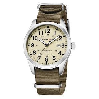 Foto 1 | Foto 1 | Reloj Golden Hour Con Correa Deslizante De Nailon Para Hombre Color Plateado - Venta Internacional.