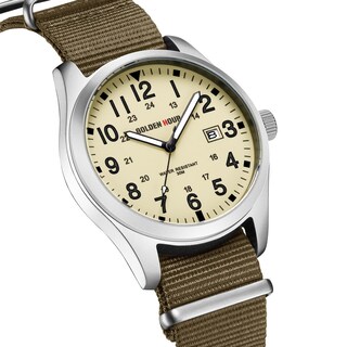 Foto 2 | Foto 2 | Reloj Golden Hour Con Correa Deslizante De Nailon Para Hombre Color Plateado - Venta Internacional.