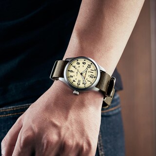 Foto 7 | Foto 7 | Reloj Golden Hour Con Correa Deslizante De Nailon Para Hombre Color Plateado - Venta Internacional.