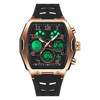 Foto 2 | Foto 2 | Reloj Fanmis Fashion Con Esfera Rectangular Hueca Para Hombre Negro Y Dorado - Venta Internacional.