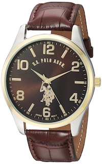 Foto 1 | Foto 1 | Vea U.s. Polo Assn. Esfera Marrón Para Hombre Con Bisel Dorado - Venta Internacional.