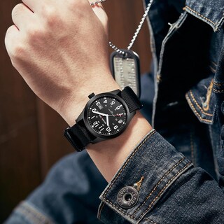 Foto 7 | Foto 7 | Reloj Golden Hour Para Hombre Con Correa Deslizante De Nailon Y Esfera Amarilla - Venta Internacional.