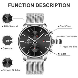 Foto 3 | Foto 3 | Reloj Golden Hour Fashion Sleek Minimalist Para Hombre Plateado - Venta Internacional.