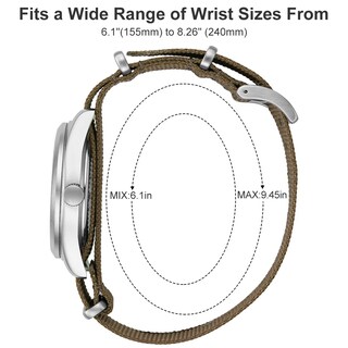 Foto 4 | Foto 4 | Reloj Golden Hour Con Correa Deslizante De Nailon Para Hombre Color Marrón Plateado - Venta Internacional.