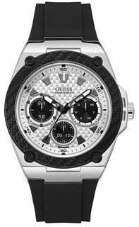 Foto 1 | Foto 1 | Reloj Guess Hombre Legacy W1049g3 Caja Redonda 45mm Diámetro Acero Inoxidable Cierre Hebilla Movimiento Cuarzo Dial Blanco