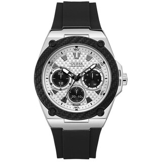 Foto 2 | Foto 2 | Reloj Guess Hombre Legacy W1049g3 Caja Redonda 45mm Diámetro Acero Inoxidable Cierre Hebilla Movimiento Cuarzo Dial Blanco