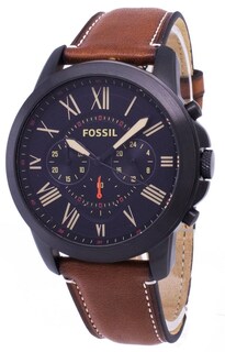 Foto 2 | Foto 2 | Reloj Fossil Hombre Grant Fs5241 Caja Redonda 44mm Diámetro Acero Inoxidable Cierre Hebilla Movimiento Cuarzo Dial Negro Cristal
