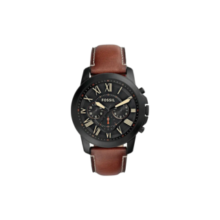 Foto 4 | Foto 4 | Reloj Fossil Hombre Grant Fs5241 Caja Redonda 44mm Diámetro Acero Inoxidable Cierre Hebilla Movimiento Cuarzo Dial Negro Cristal