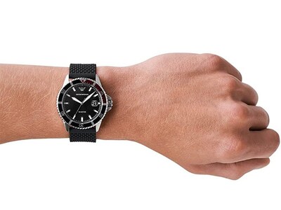 Foto 8 | Foto 8 | Reloj Emporio Armani Hombre Diver Ar11341 Caja Redonda 43mm Diámetro Acero Inoxidable Cierre Hebilla Movimiento Cuarzo