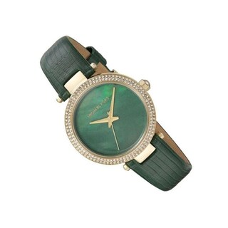 Foto 5 | Foto 5 | Reloj Michael Kors Hombre Classic Mk2592 Caja Redonda 28mm Diámetro Acero Inoxidable Cierre Hebilla Movimiento Cuarzo Dial Verde