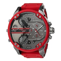 Reloj Diesel Hombre Mr Daddy Dz7370 Caja Redonda 55mm Diámetro Acero Inoxidable Cierre Pulsera Movimiento Cuarzo Dial Negro