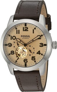 Foto 1 | Foto 1 | Reloj Fossil Hombre Pilot 54 Me3119 Caja Redonda 44mm Diámetro Acero Inoxidable Cierre Hebilla Movimiento Cuarzo Dial Rosa