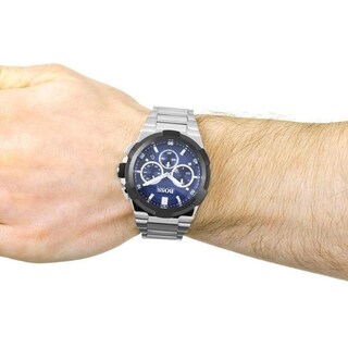 Foto 7 | Foto 7 | Reloj Hugo Boss Hombre Supernova 1513360 Caja Redonda 45mm Diámetro Acero Inoxidable Cierre Desplegable Movimiento Cuarzo