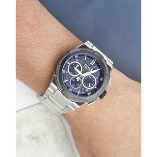 Foto 8 | Foto 8 | Reloj Hugo Boss Hombre Supernova 1513360 Caja Redonda 45mm Diámetro Acero Inoxidable Cierre Desplegable Movimiento Cuarzo