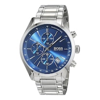 Reloj Hugo Boss Hombre Grand Prix 1513478 Caja Redonda 44mm Diámetro Acero Inoxidable Cierre Desplegable Movimiento Cuarzo