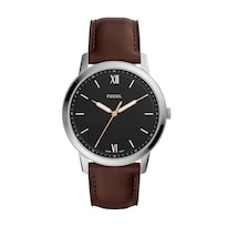 Reloj Fossil Hombre Minimalist Fs5464 Caja Redonda 44mm Diámetro Acero Inoxidable Cierre Hebilla Movimiento Cuarzo Dial Negro