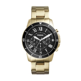 Foto 1 | Foto 1 | Reloj Fossil Hombre Grant Fs5267 Caja Redonda 44mm Diámetro Acero Inoxidable Cierre Desplegable Movimiento Cuarzo Dial Dorado