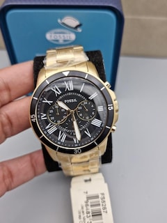 Foto 4 | Foto 4 | Reloj Fossil Hombre Grant Fs5267 Caja Redonda 44mm Diámetro Acero Inoxidable Cierre Desplegable Movimiento Cuarzo Dial Dorado
