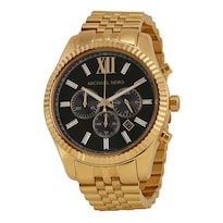 Reloj Michael Kors Hombre Classic Mk8286 Caja Redonda 44mm Diámetro Acero Inoxidable Cierre Presion Movimiento Cuarzo Dial Negro