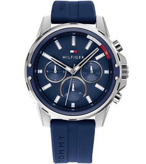 Foto 1 | Foto 1 | Reloj Tommy Hilfiger Hombre Mason 1791791 Caja Redonda 45mm Diámetro Acero Inoxidable Cierre Hebilla Movimiento Cuarzo Dial Azul