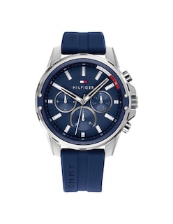 Foto 2 | Foto 2 | Reloj Tommy Hilfiger Hombre Mason 1791791 Caja Redonda 45mm Diámetro Acero Inoxidable Cierre Hebilla Movimiento Cuarzo Dial Azul