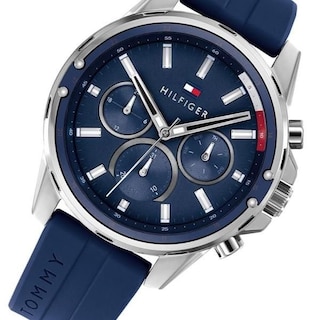 Foto 3 | Foto 3 | Reloj Tommy Hilfiger Hombre Mason 1791791 Caja Redonda 45mm Diámetro Acero Inoxidable Cierre Hebilla Movimiento Cuarzo Dial Azul