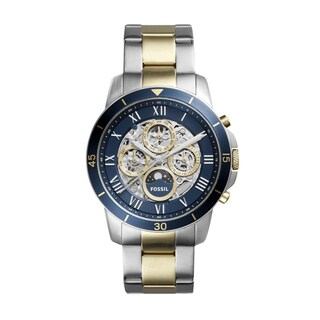 Foto 1 | Foto 1 | Reloj Fossil Hombre Grant Me3141 Caja Redonda 44mm Diámetro Acero Inoxidable Cierre Desplegable Movimiento Cuarzo Dial Azul