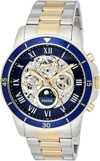 Foto 2 | Foto 2 | Reloj Fossil Hombre Grant Me3141 Caja Redonda 44mm Diámetro Acero Inoxidable Cierre Desplegable Movimiento Cuarzo Dial Azul