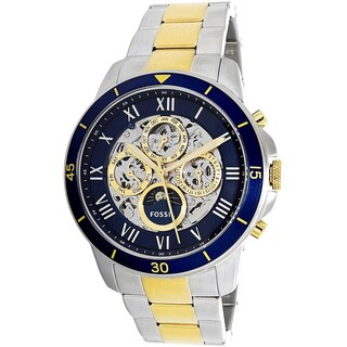 Foto 3 | Foto 3 | Reloj Fossil Hombre Grant Me3141 Caja Redonda 44mm Diámetro Acero Inoxidable Cierre Desplegable Movimiento Cuarzo Dial Azul