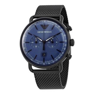 Foto 1 | Foto 1 | Reloj Emporio Armani Hombre Aviator Ar11201 Caja Redonda 48mm Diámetro Acero Inoxidable Cierre Presion Movimiento Cuarzo