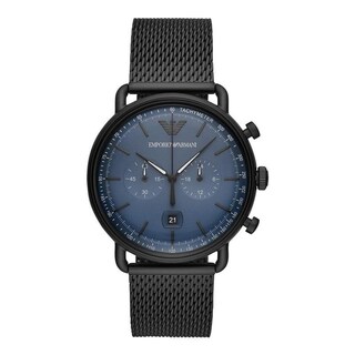 Foto 2 | Foto 2 | Reloj Emporio Armani Hombre Aviator Ar11201 Caja Redonda 48mm Diámetro Acero Inoxidable Cierre Presion Movimiento Cuarzo