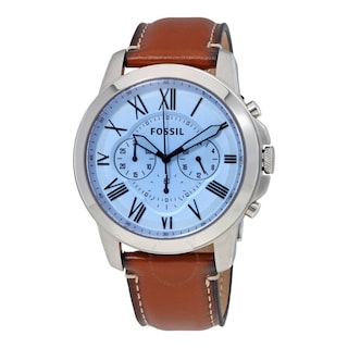 Foto 1 | Foto 1 | Reloj Fossil Hombre Grant Fs5184 Caja Redonda 45mm Diámetro Acero Inoxidable Cierre Hebilla Movimiento Cuarzo Dial Azul