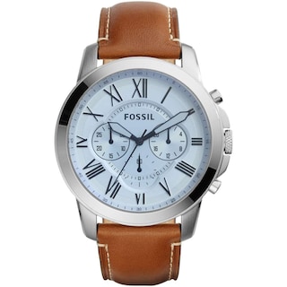 Foto 3 | Foto 3 | Reloj Fossil Hombre Grant Fs5184 Caja Redonda 45mm Diámetro Acero Inoxidable Cierre Hebilla Movimiento Cuarzo Dial Azul